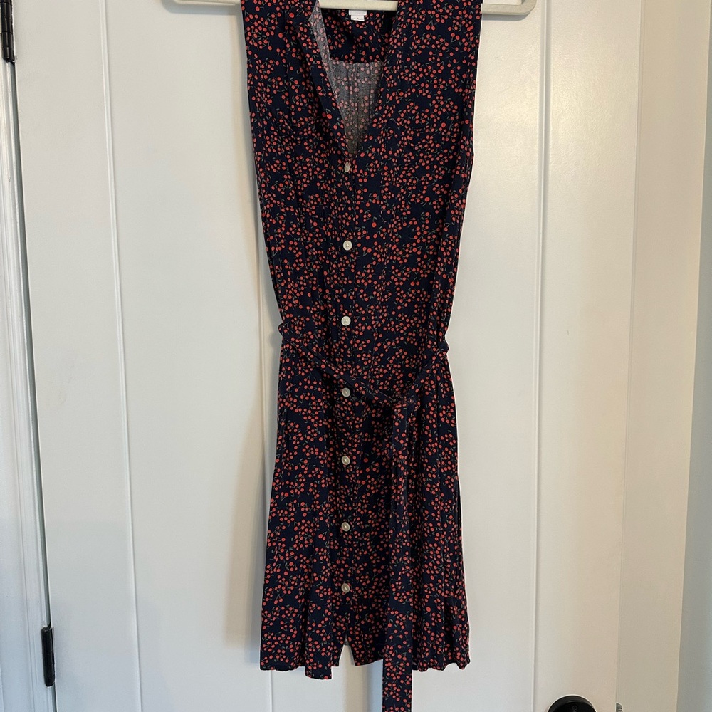 GAP Blue and Red cherry pattern Sleeveless V-neck Sundress